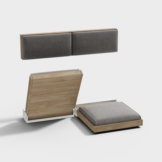 Modern Low-Poly Folding Sofa 3D model