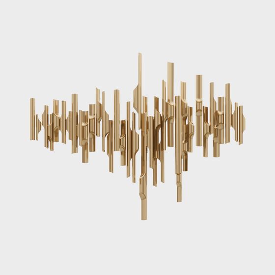 Golden Wave 3D model for Creative Projects