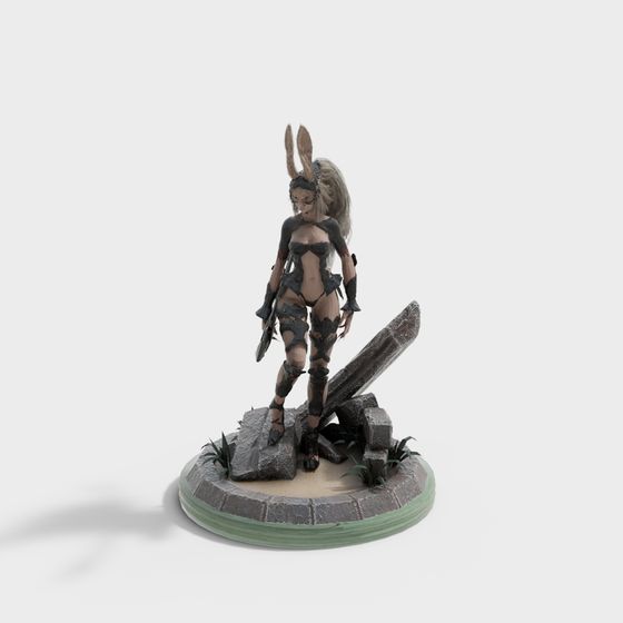 Wild Rabbit Warrior 3D model