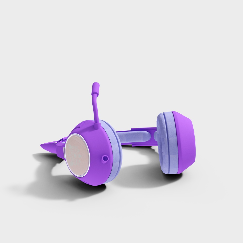 Futuristic Purple Headphone 3D model