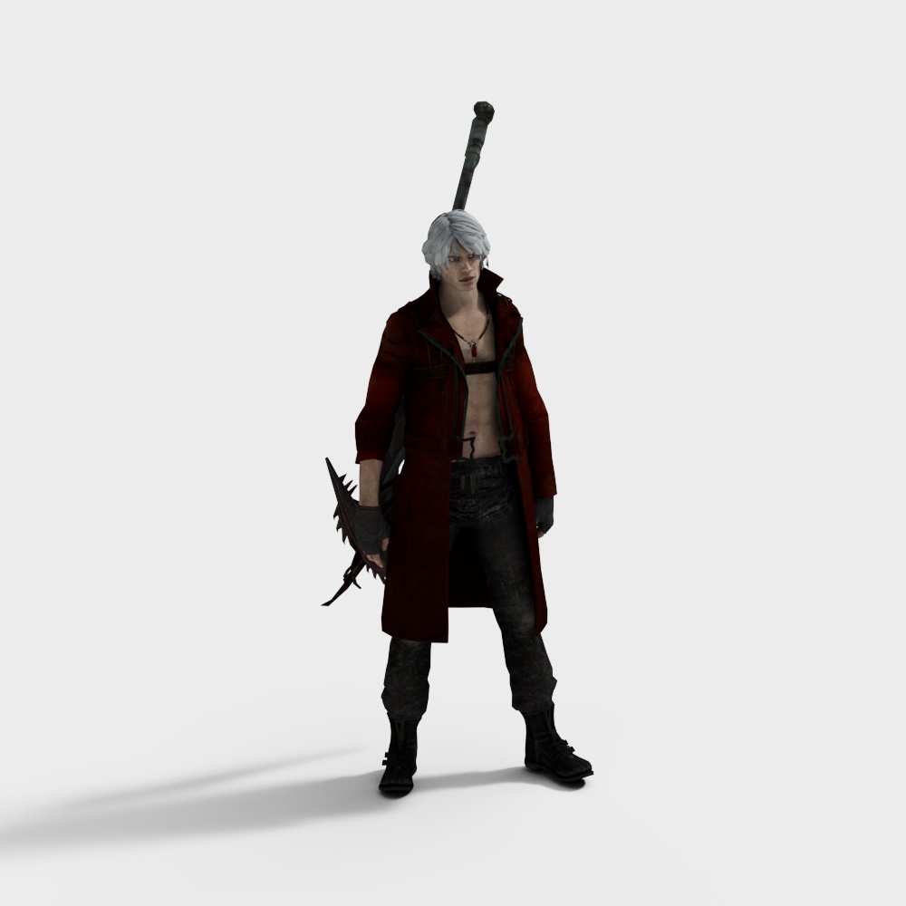 Silver-Haired Swordsman 3D Model