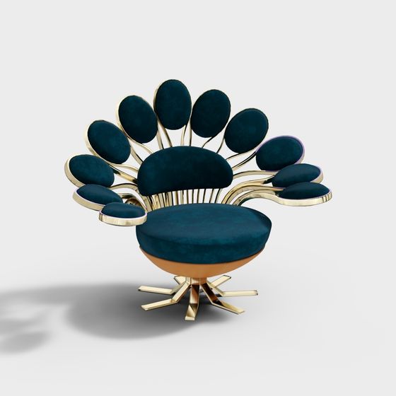 Stylish Peacock Chair 3D model for Elegant Spaces