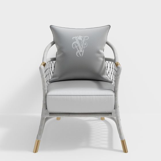 Rattan Lounge Chair 3D model - Modern Minimalist Design