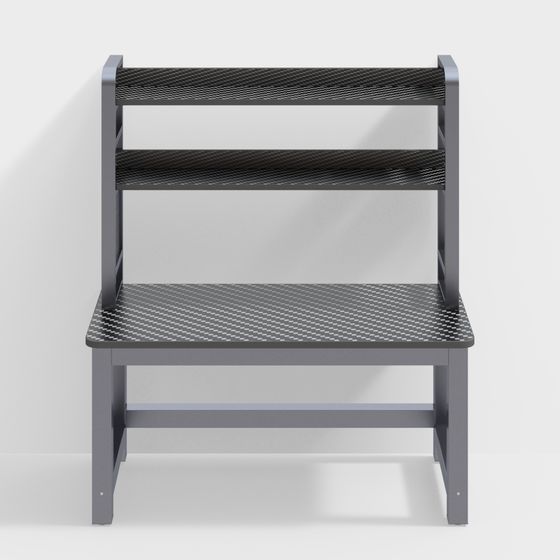 Stylish Double Layer Metal Stool 3D model for Creative Spaces