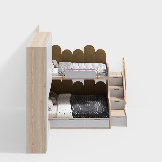 Cozy Bunk Bed 3D model