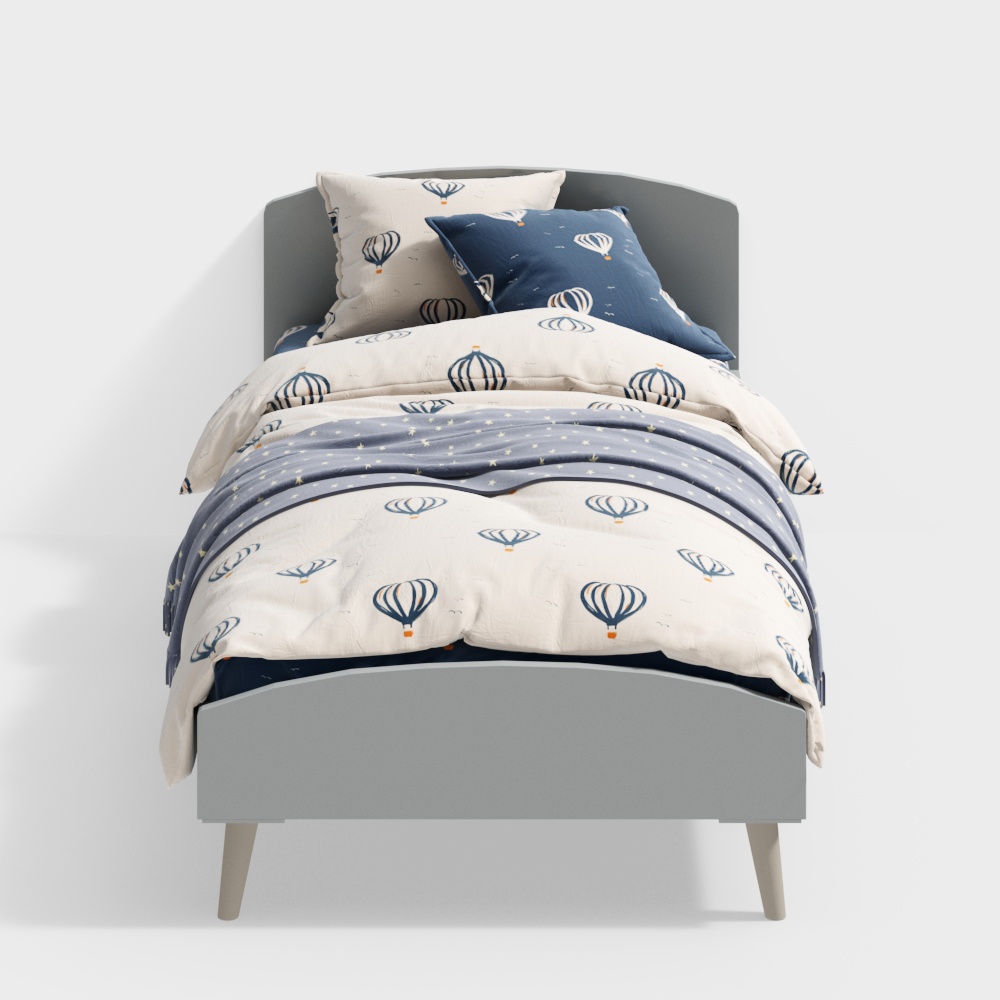 Modern Minimalist Bedroom 3D Model Bed Design