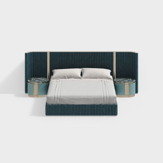 Velvet Dreams 3D model - Stylish Bed for Modern Interiors