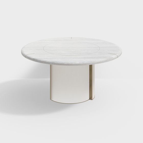Chic Low-Polygon Round Table 3D model for Modern Spaces