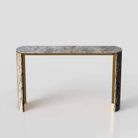 Marble and Gold Side Table 3D model