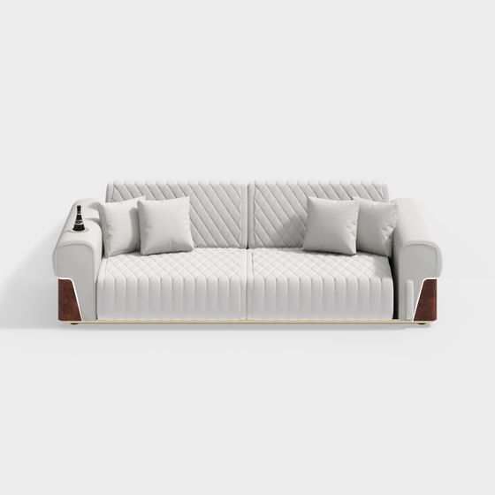 Stylish Low-Poly Sofa 3D model for Modern Interiors