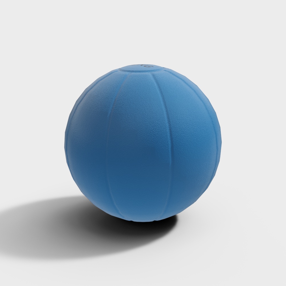 Blue Rubber Ball 3D Model – Realistic Texture Design