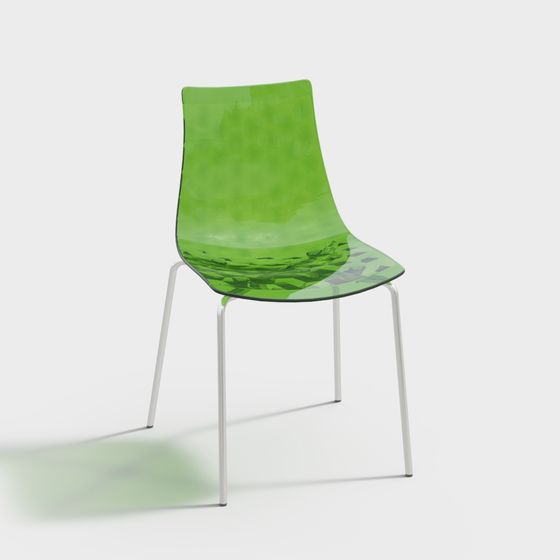 Elegant Transparent Green Chair 3D model for Modern Spaces