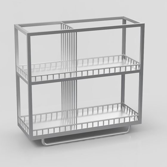 Minimalist Metal Shelf 3D model for Urban Aesthetics