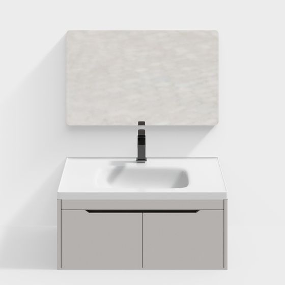 Stylish Bathroom Vanity 3D model for Contemporary Spaces