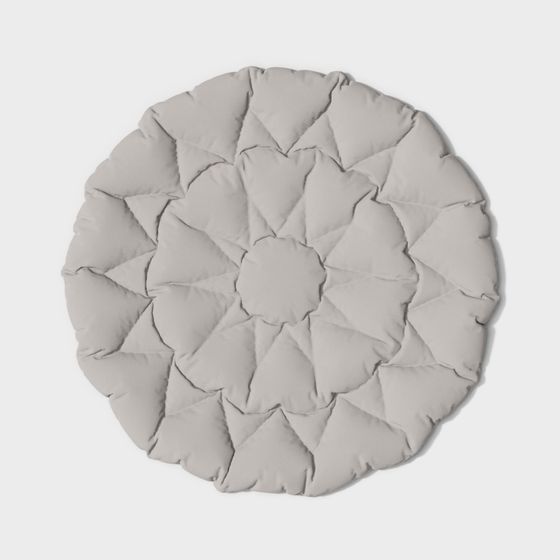 Elegant Round Quilted Cushion 3D model