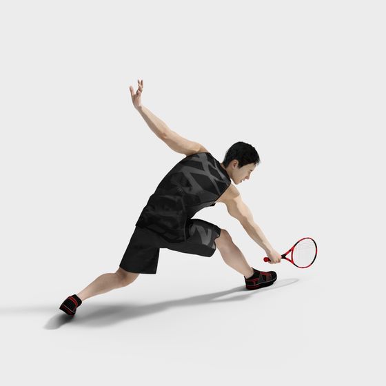 Dynamic Tennis Player 3D Model for Creative Projects