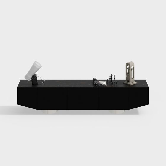 Sleek Floating TV Cabinet 3D model