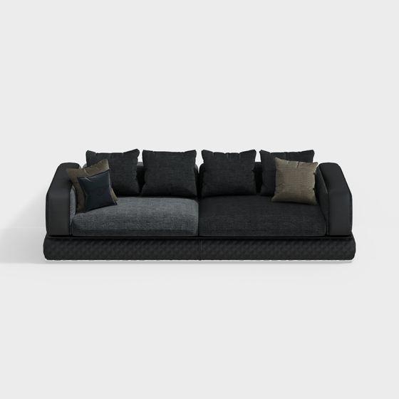 Elegant Low-Polygon 3D Sofa Model for Modern Interiors
