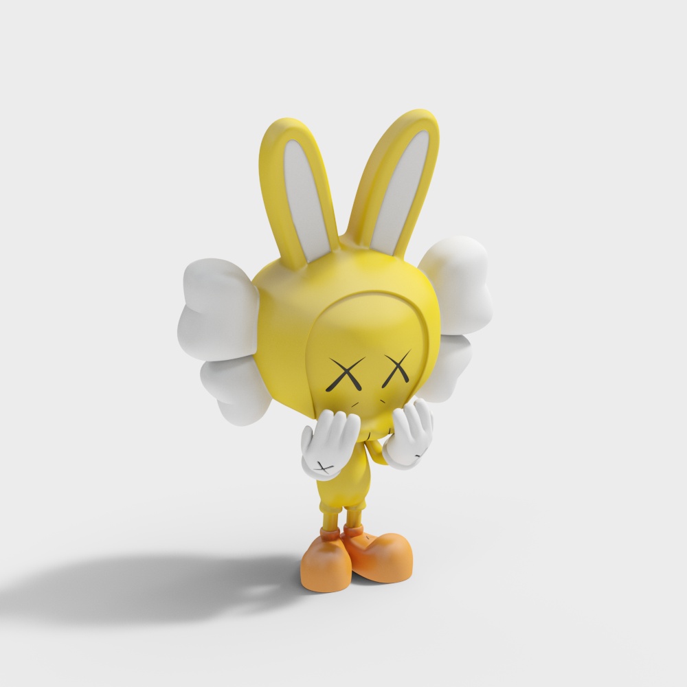 Bunny Kaws Low Poly 3D model