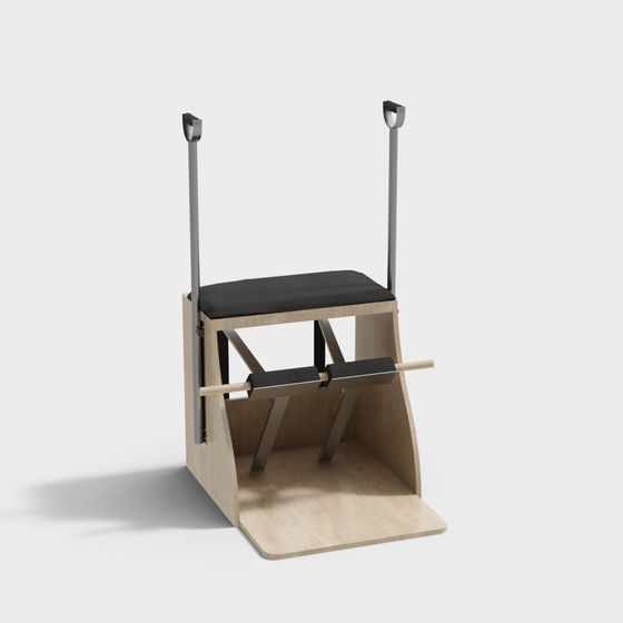 Stylish Wooden Fitness Chair 3D model