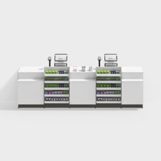 Futuristic Convenience Store Counter 3D model