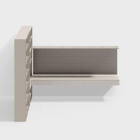 Stylish Minimalist Reception Desk 3D model