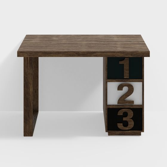 Industrial Style Desk 3D model for Creative Spaces