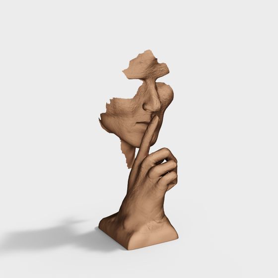 Contemplative Figure Low Poly 3D model