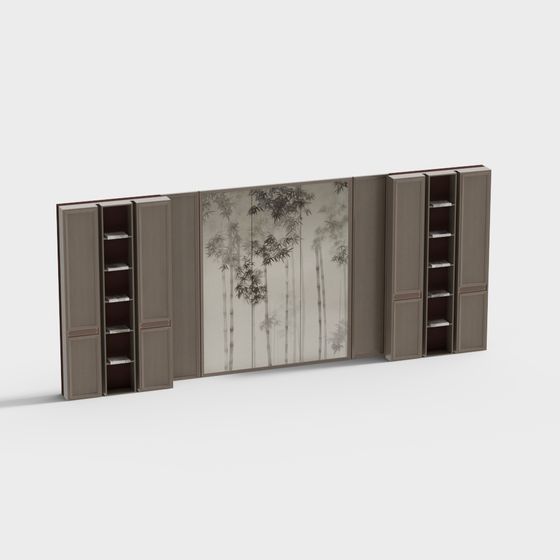 Bamboo Forest Bookshelf 3D model