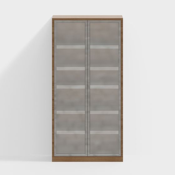Glass Door Bookshelf 3D model