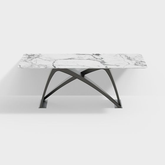 Elegant Marble Dining Table 3D model