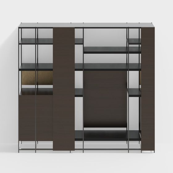 Minimalist 3D Bookshelf Model for Modern Interiors