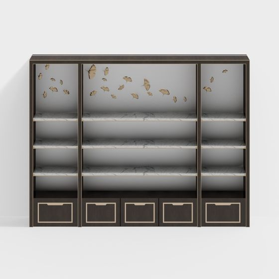 Elegant Butterfly Bookshelf 3D model