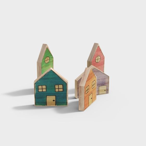 Colorful Wooden House 3D model