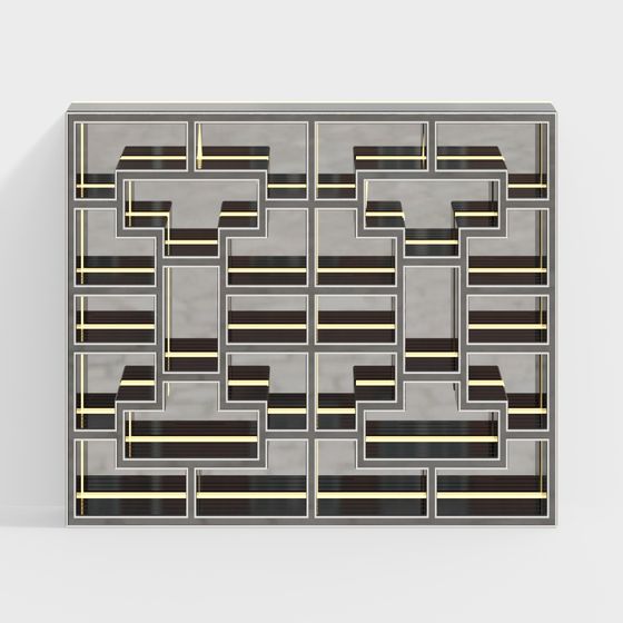 Maze Bookshelf 3D model for Creative Spaces