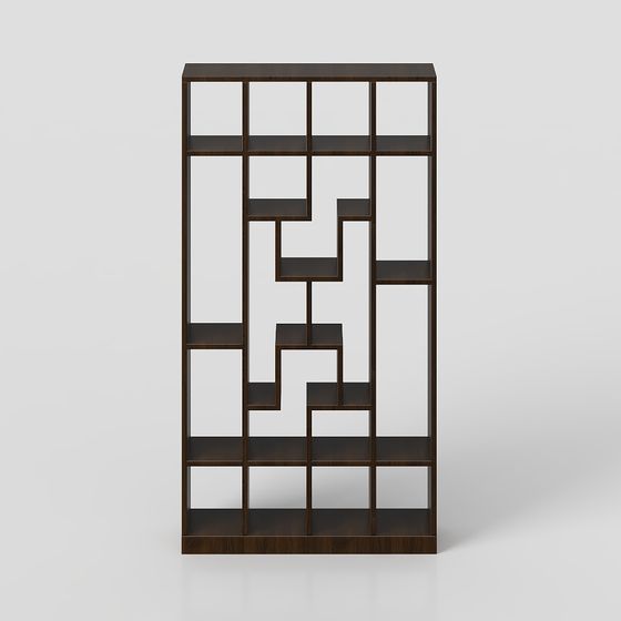 Stylish Geometric Bookshelf 3D model for Creative Projects