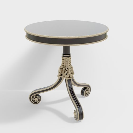 Vintage Elegance Round Table 3D model