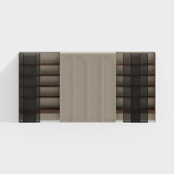 Urban Bookshelf Low-Poly 3D Model