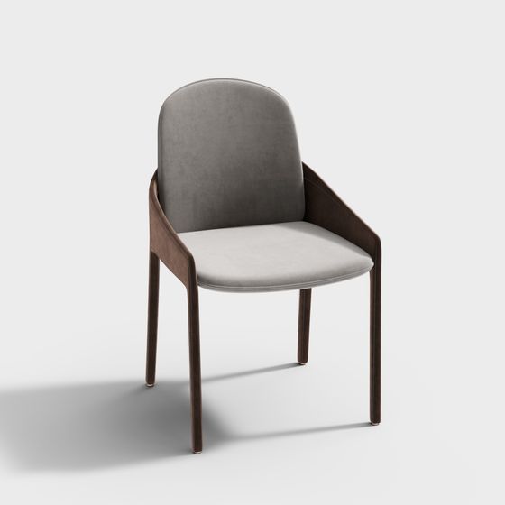 Elegant Brown Modern Reading Chair with Arms