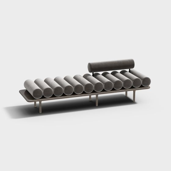 Modern Low-Poly Cylinder Sofa 3D model
