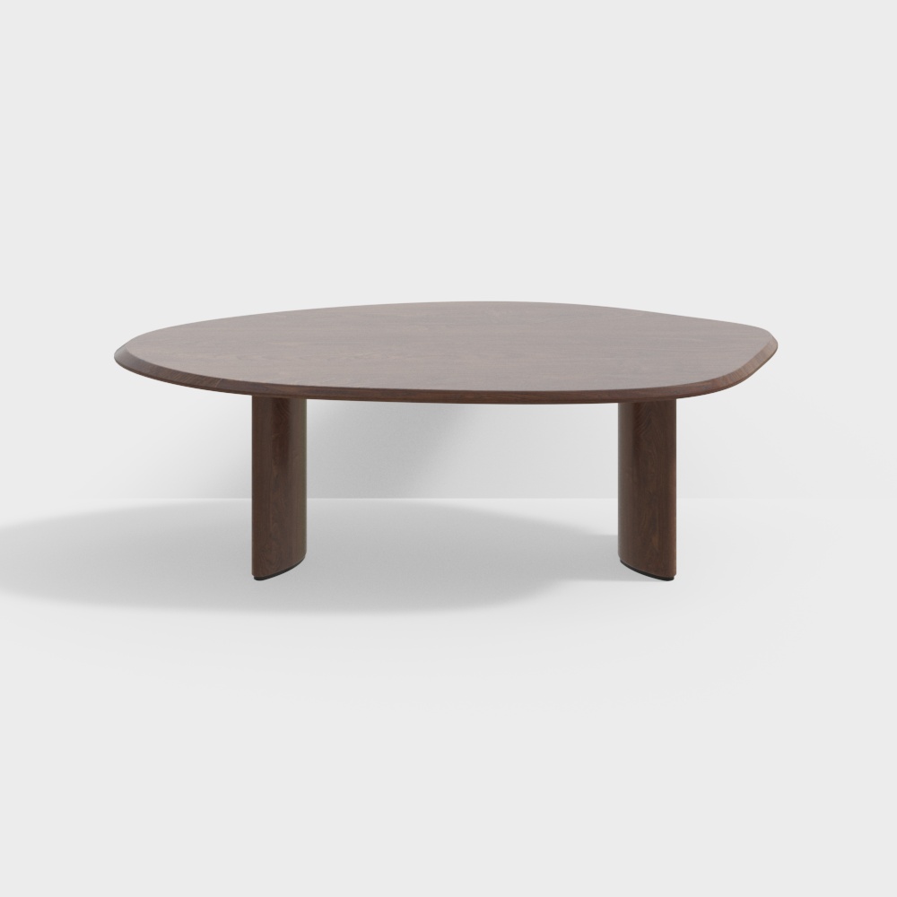 Streamlined Coffee Table 3D Model – Minimalist Wood Design