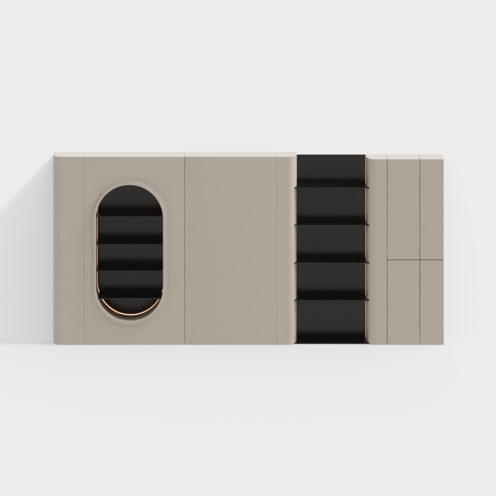 Cream-Colored Vintage-Style Bookshelf