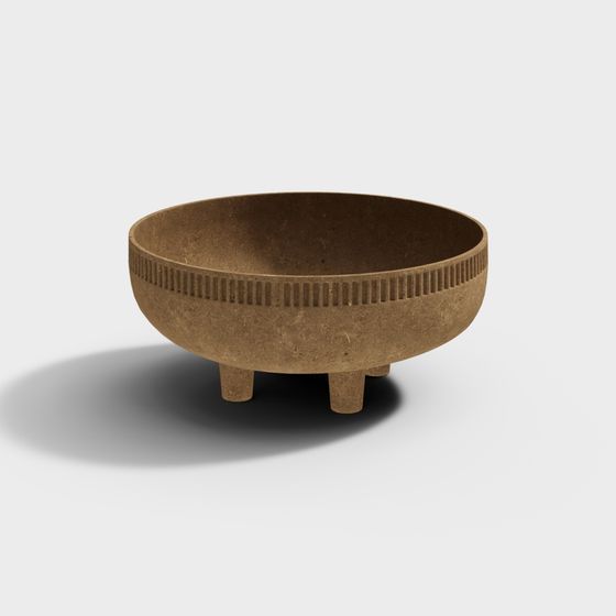 Ancient Charm Ceramic Bowl 3D model