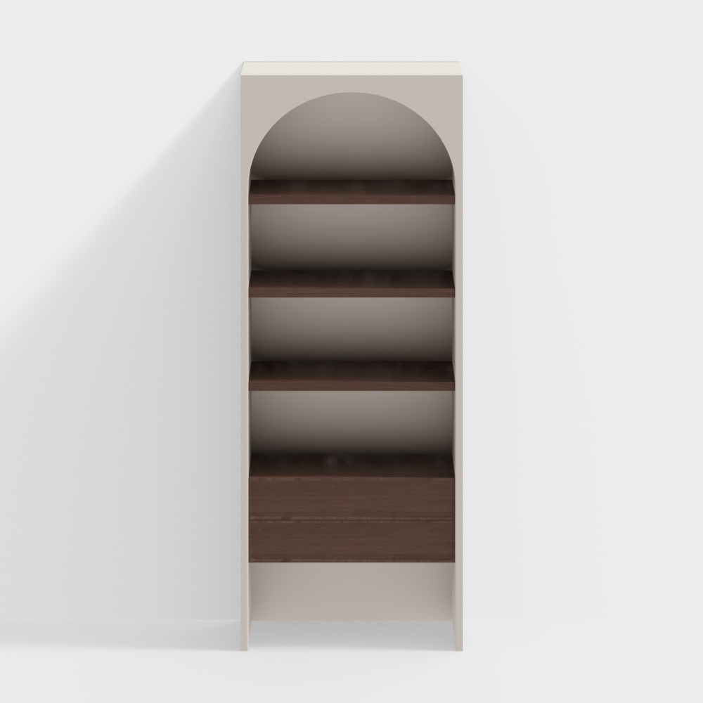 Wabi-sabi Style Embedded Bookshelf