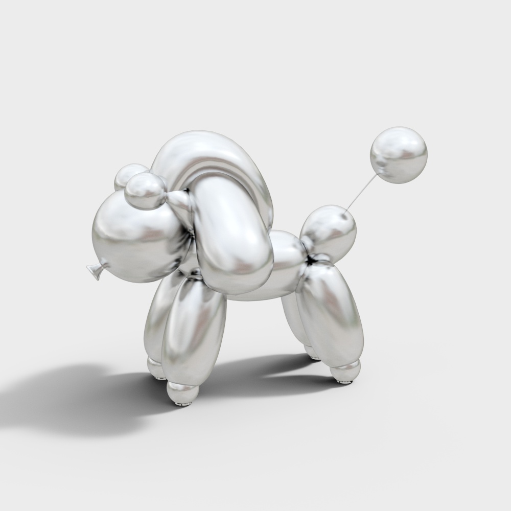 Balloon Poodle Low-Poly 3D model