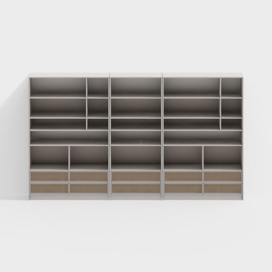 Modern Minimalist 3D Bookshelf Model