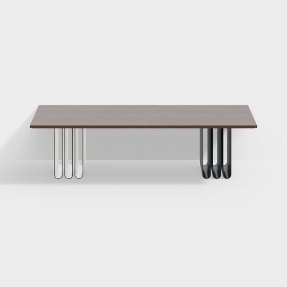 Stylish Low-Poly Conference Table 3D model for Modern Spaces