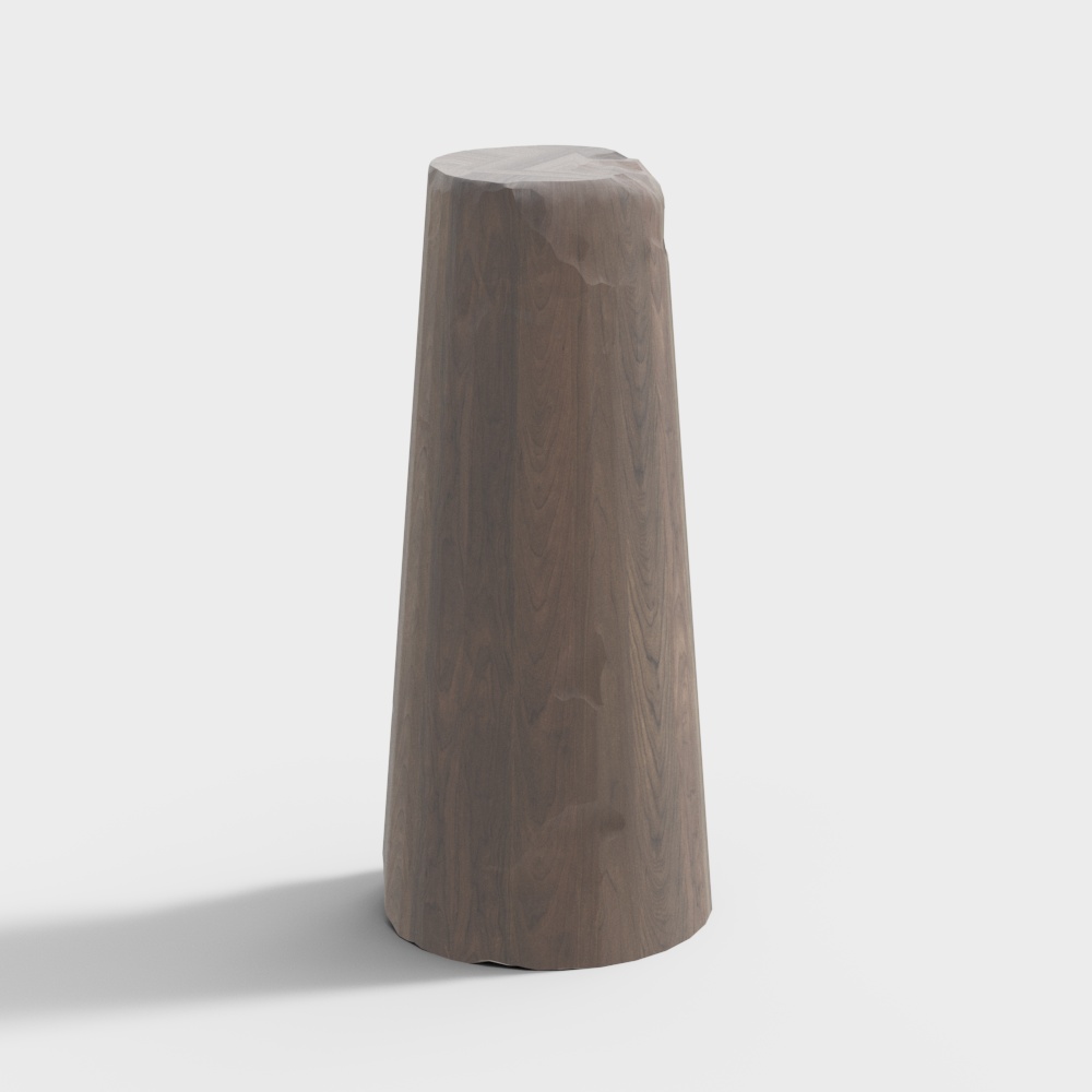 Elegant Wooden Log 3D Model – Low-Poly Natural Wood
