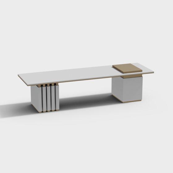 Urban Long Table 3D Model for Contemporary Spaces