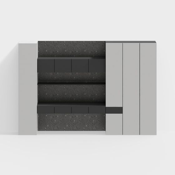 Low-Polygon Industrial Bookshelf 3D model